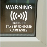 6 x Protected by a 24hr Monitored Alarm System Stickers for Windows-Security Warning Signs for House, Flat, Business,Office,Shop,Property-Self Adhesive Vinyl Sign 